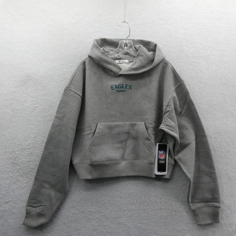47 Brand Hoodie Womens Small Philadelphia Eagles Gray Pullover Fleece NFL Hoodie